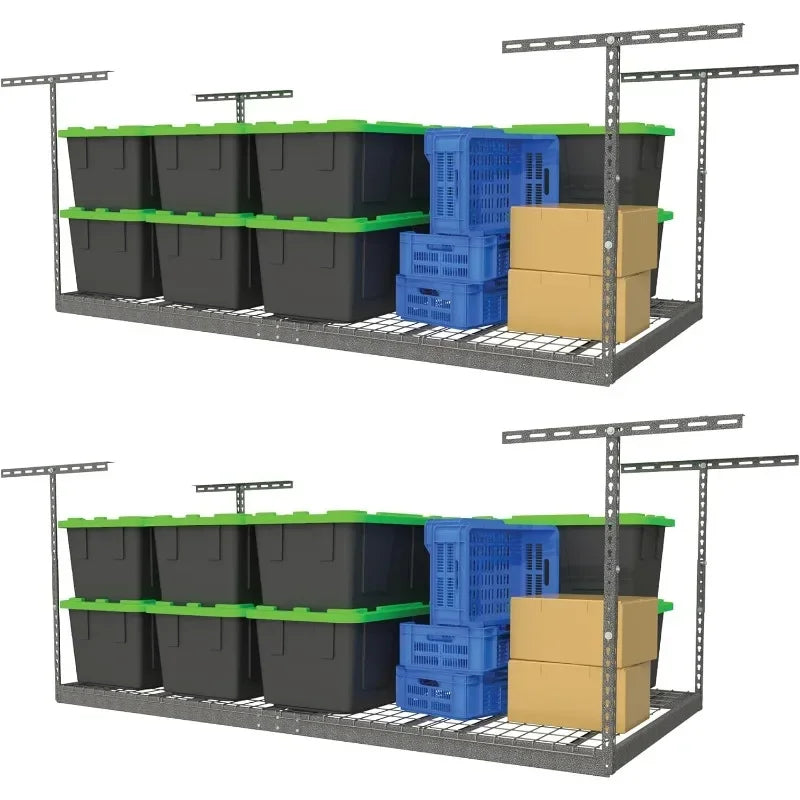 2-Pack 4 x 8 MonsterRax Overhead Garage Storage Rack, Ceiling Racks for Garage, Organization Shelving
