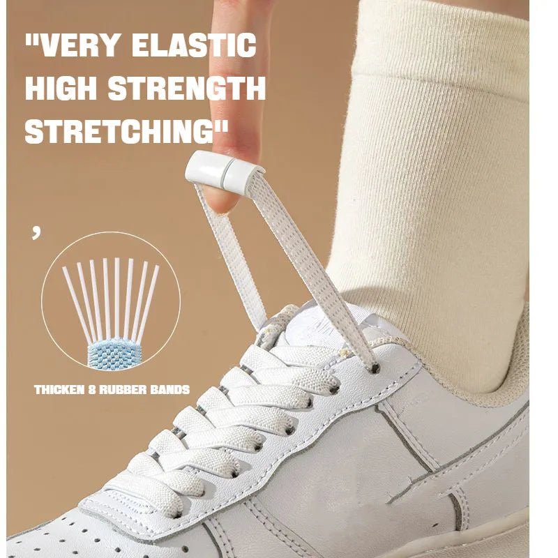 Elastic Laces Sneakers Boots Magnetic Lock Shoelaces without ties Flat No Tie Shoelace Rubber Bands for Shoes Accessories 1Pair - PCWLDASHRES