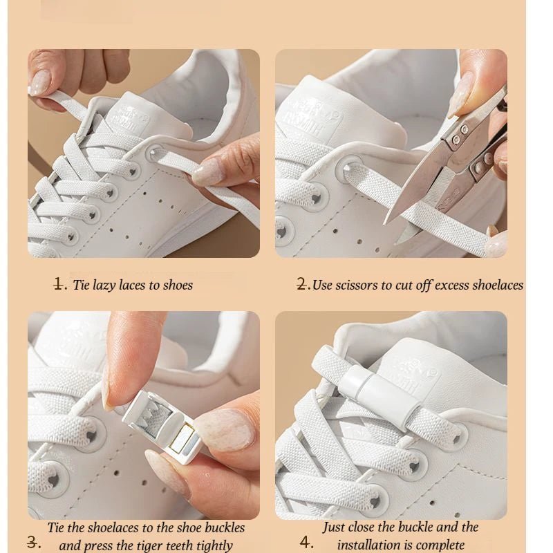 Elastic Laces Sneakers Boots Magnetic Lock Shoelaces without ties Flat No Tie Shoelace Rubber Bands for Shoes Accessories 1Pair - PCWLDASHRES