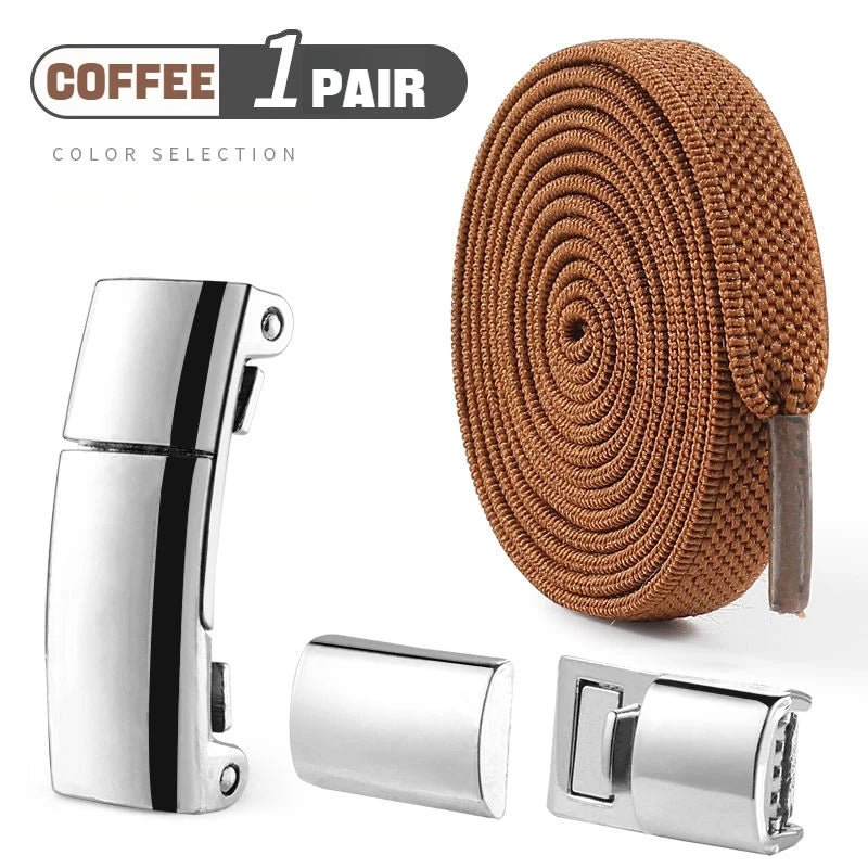 Elastic Laces Sneakers Boots Magnetic Lock Shoelaces without ties Flat No Tie Shoelace Rubber Bands for Shoes Accessories 1Pair - PCWLDASHRES