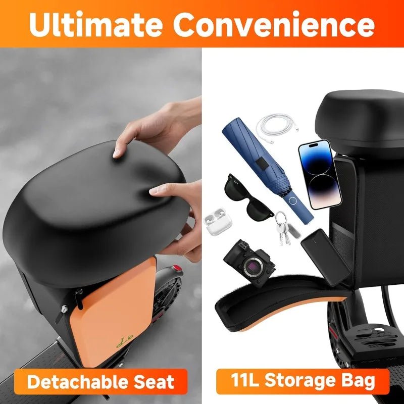 Electric Scooter With Seat For Adults - 19MPH & 21 - Mile Range, 350W Motor, 8.5" Solid Tires With App Control & Dual Brake System - PCWLDASHRES