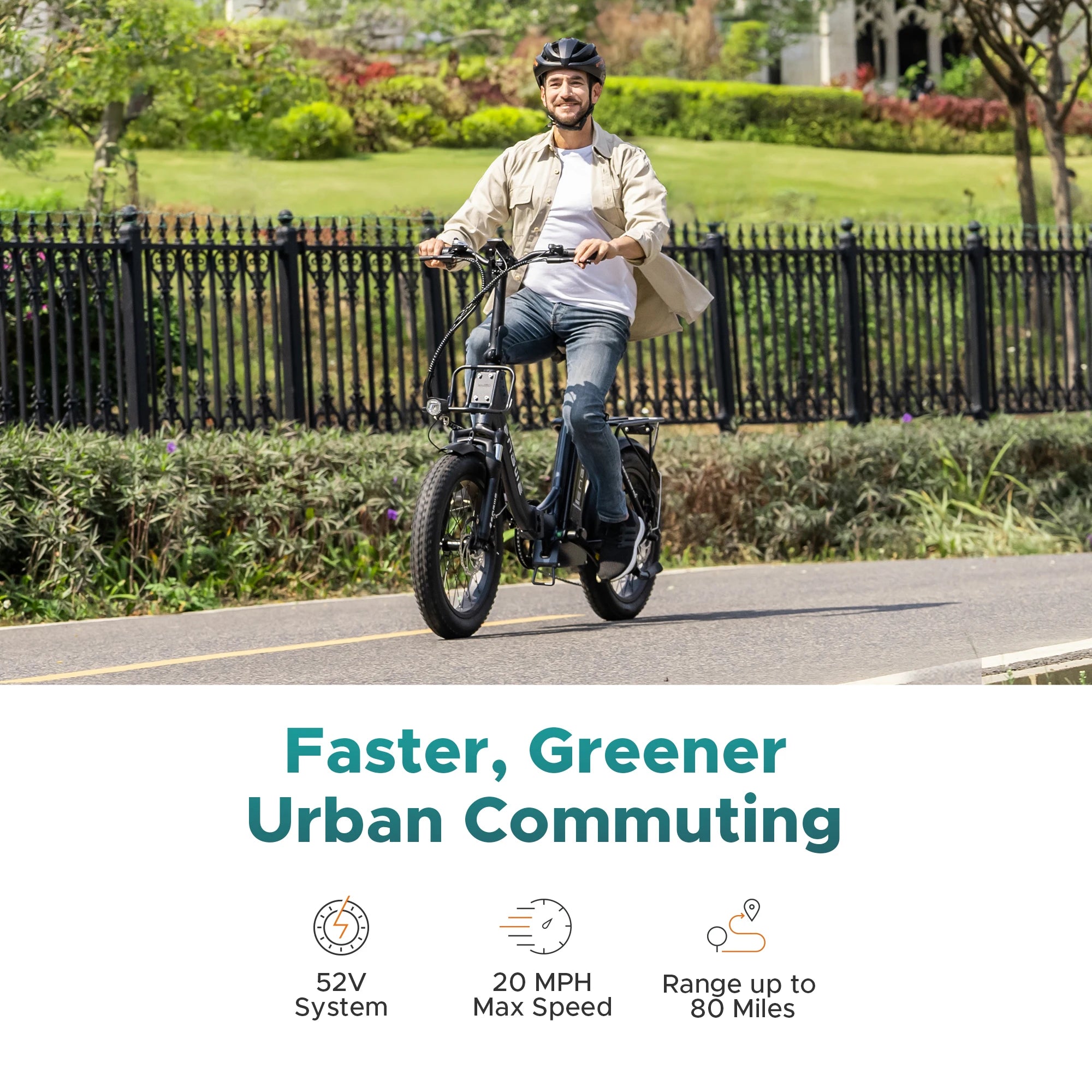 ENGWE L20 2.0 Foldable Electric Bike,750W Power,Speed 32 KM/H,20"x 3.0"Fat Tires, 52V 13Ah Battery,7 Speed E - Bike,Orange - PCWLDASHRES