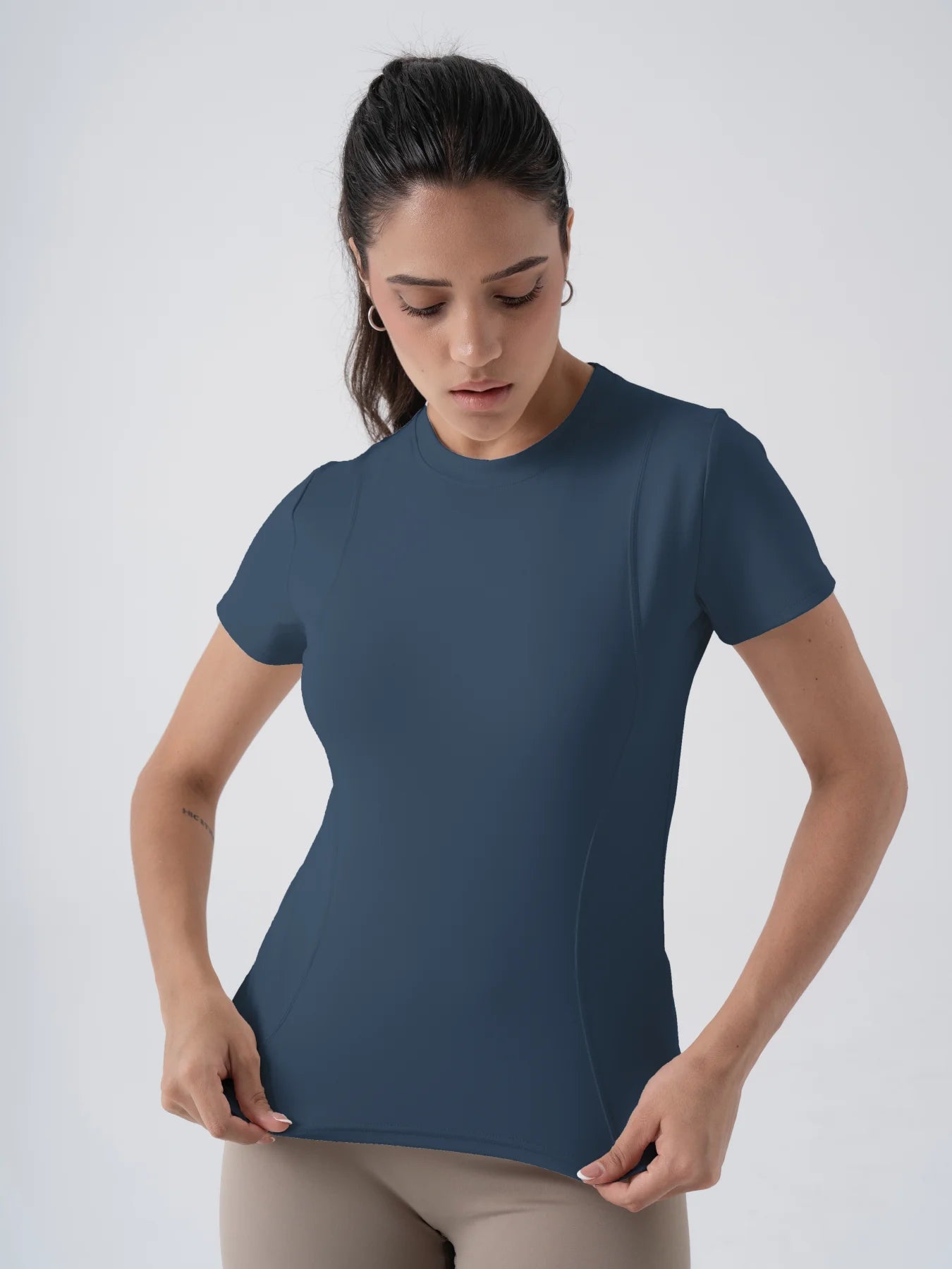 Fitfemme Women's Short - Sleeve Athletic T-Shirt - Stretchable, Quick - Dry & Stylish for Fitness & Daily Wear - PCWLDASHRES