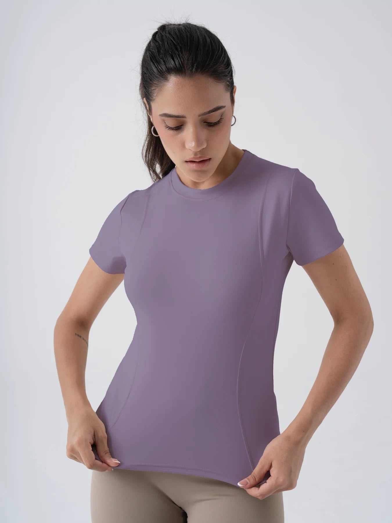 Fitfemme Women's Short - Sleeve Athletic T-Shirt - Stretchable, Quick - Dry & Stylish for Fitness & Daily Wear - PCWLDASHRES