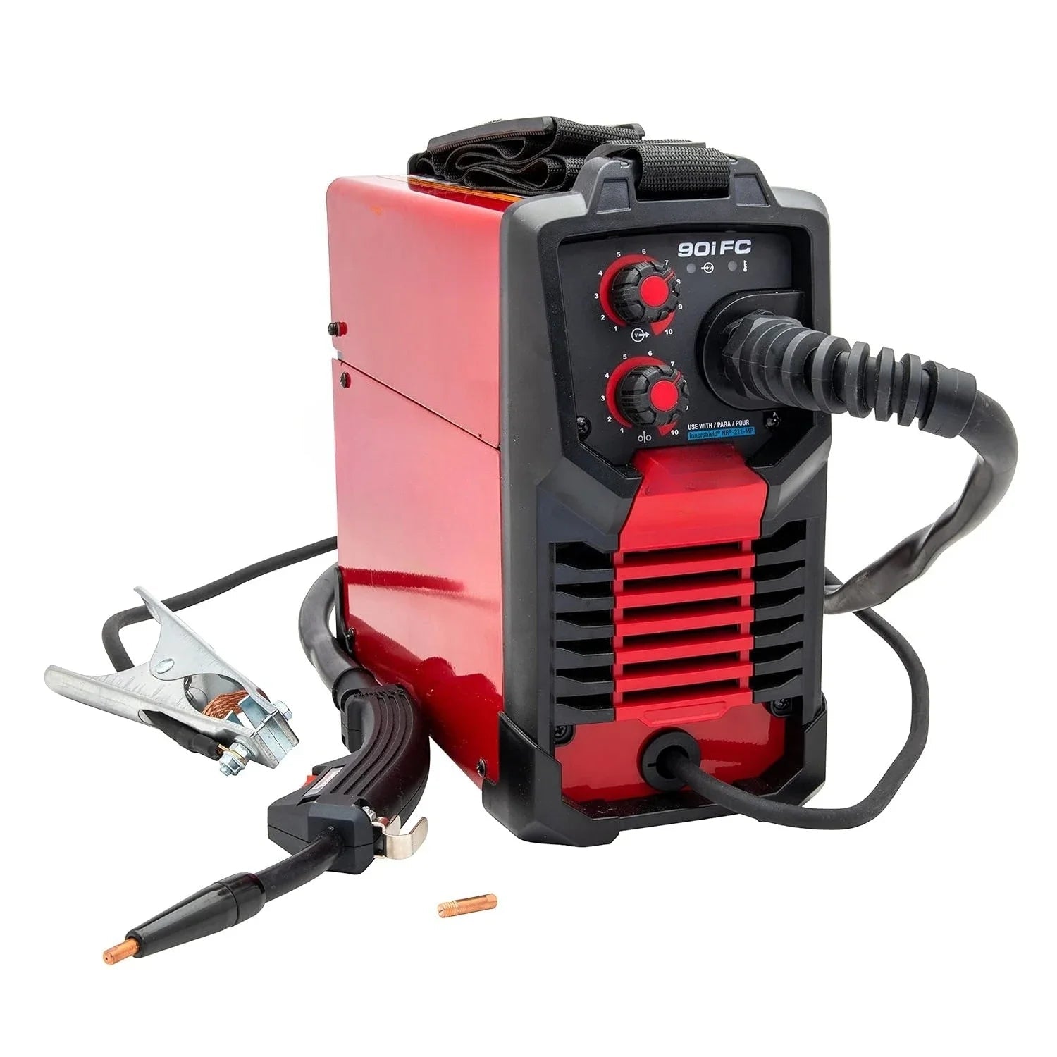 Flux Core Wire Feed Weld - PAK Welder, 120V Welding Machine, Portable w/Shoulder Strap, Protective Metal Case, Best for Small Jobs - PCWLDASHRES