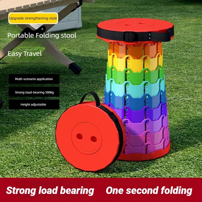 Folding Stool Outdoor Portable Chair Retractable Adjustable Bench Camping, Fishing Multi - scene Applicable - PCWLDASHRES