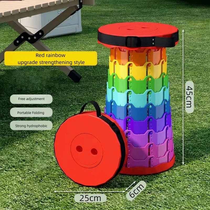 Folding Stool Outdoor Portable Chair Retractable Adjustable Bench Camping, Fishing Multi - scene Applicable - PCWLDASHRES