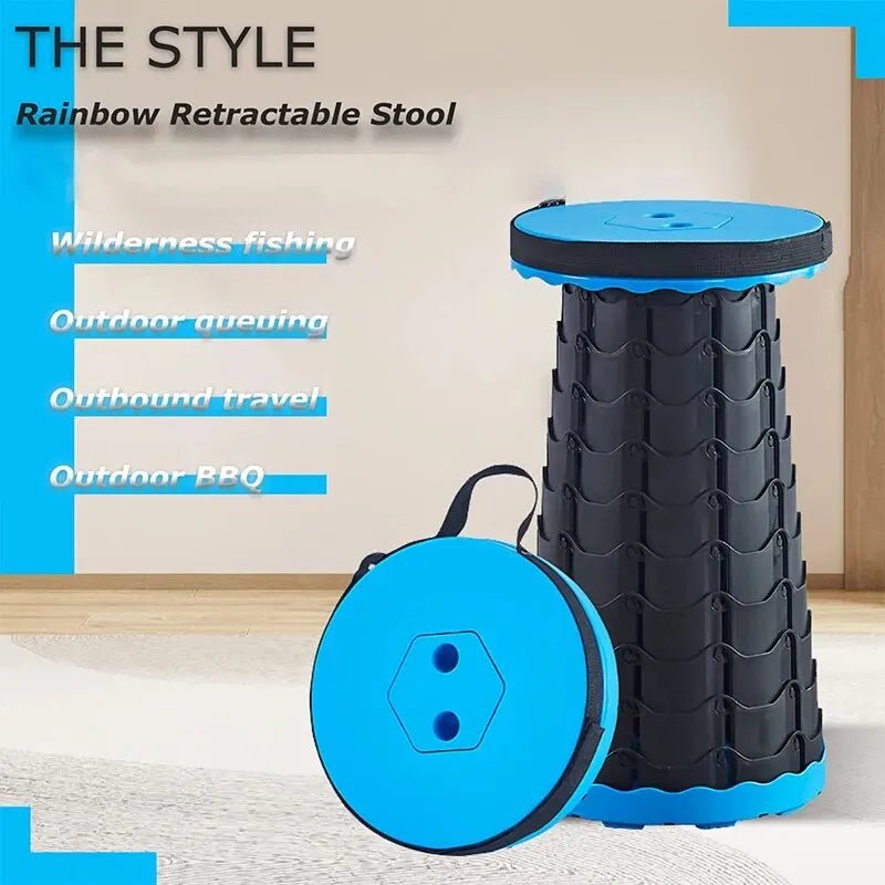 Folding Stool Outdoor Portable Chair Retractable Adjustable Bench Camping, Fishing Multi - scene Applicable - PCWLDASHRES