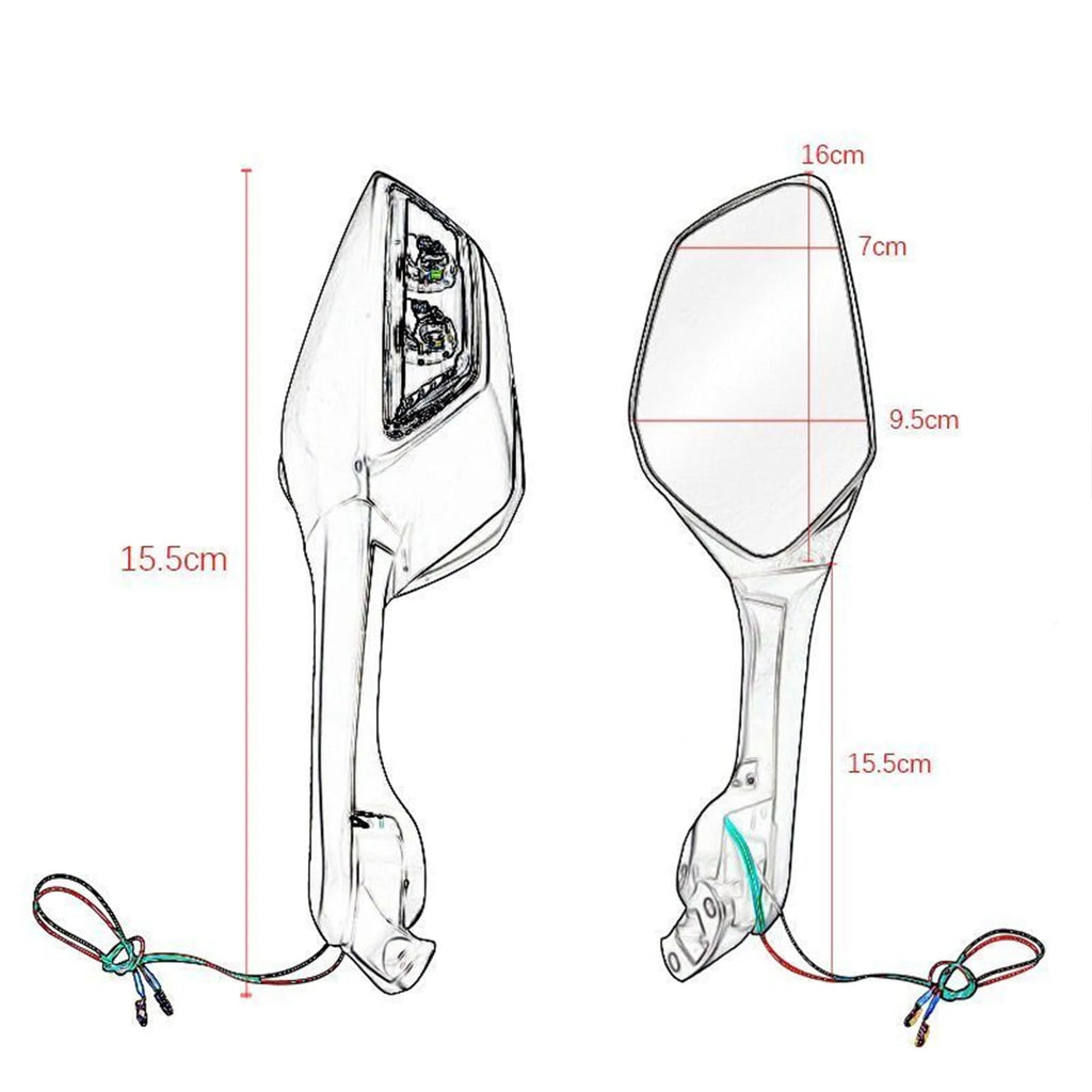 For KAWASAKI NINJA ZX10R ZX - 10R ZX 10R 2011 - 2015 2014 Motorcycle Mirror LED Turn Light Signals Moto Rear View Rearview Mirrors - PCWLDASHRES
