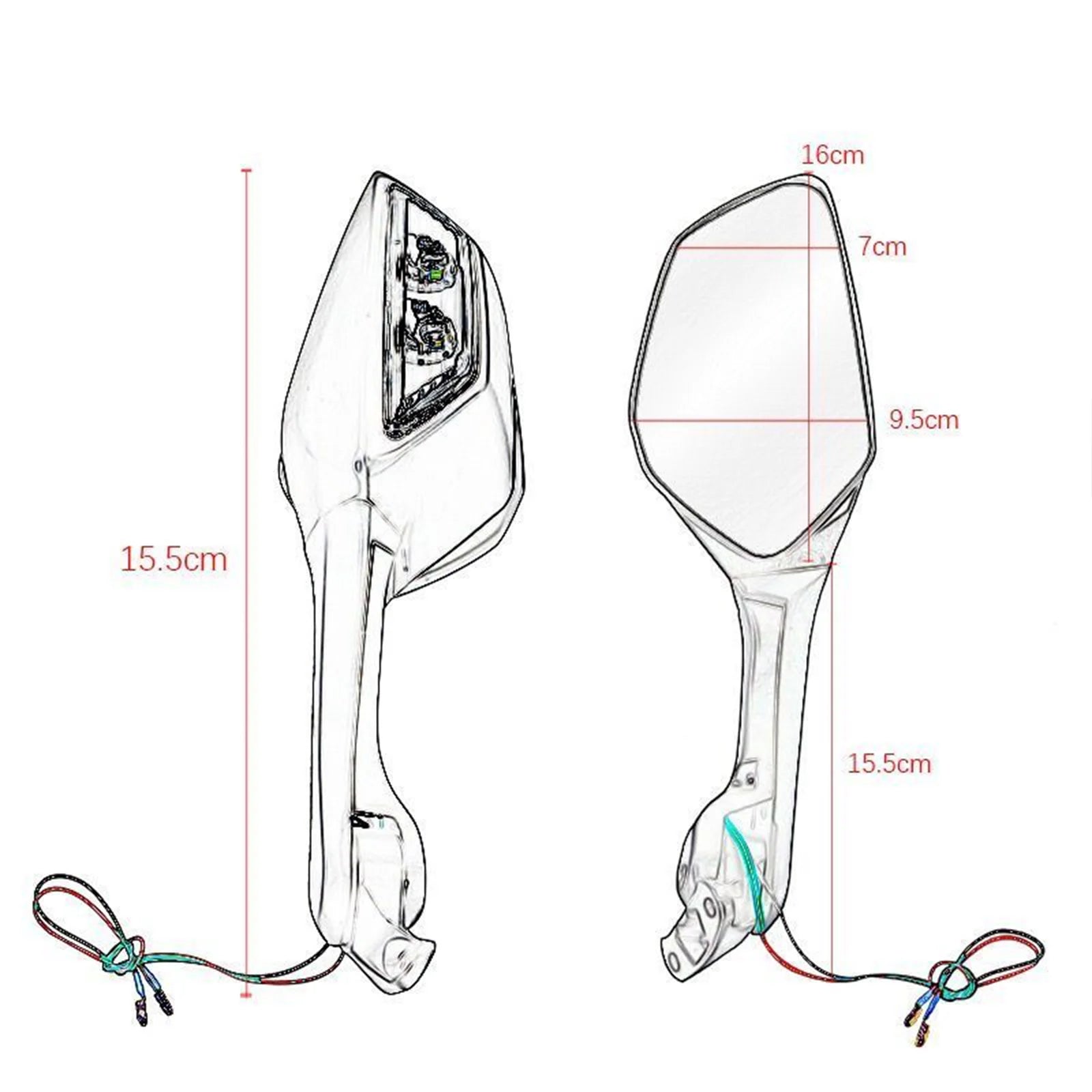 For KAWASAKI NINJA ZX10R ZX - 10R ZX 10R 2011 - 2015 2014 Motorcycle Mirror LED Turn Light Signals Moto Rear View Rearview Mirrors - PCWLDASHRES