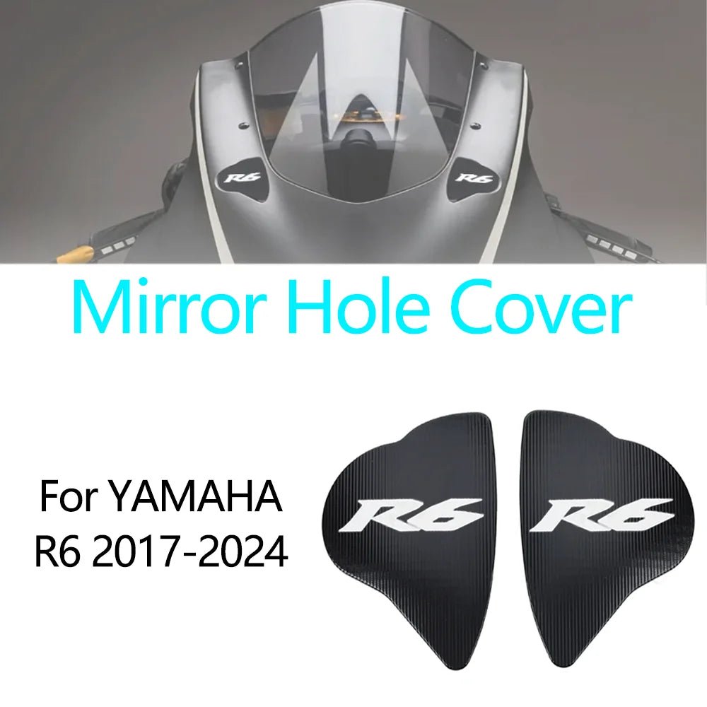 For YAMAHA YZF - R6 YZF R6 2017 - 2024 Motorcycle Accessories Mirror Hole Cover Windshield Windscreen Driven Mirror Eliminators Caps - PCWLDASHRES
