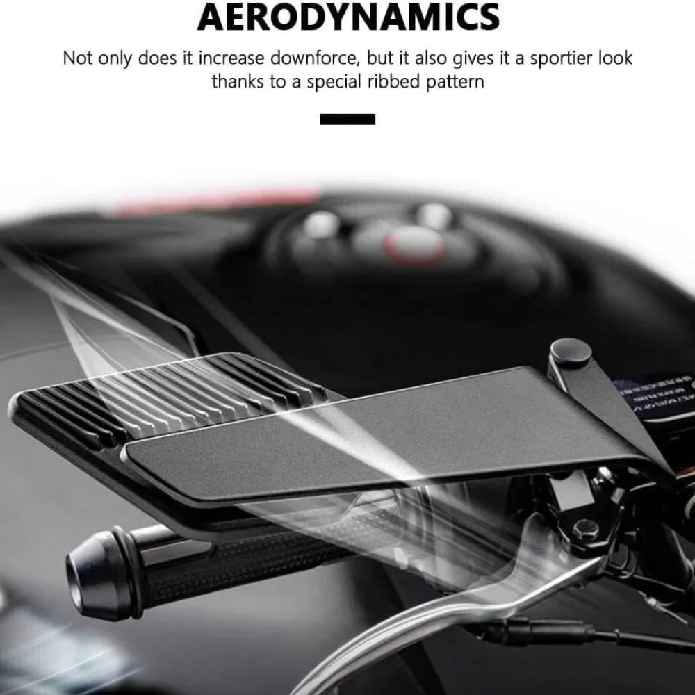 General Motorcycle Windshield Adjuster - 360° Rotating Rearview Mirror Cruiser, ATV, Scooter (Aerodynamic Aluminum Alloy) - PCWLDASHRES