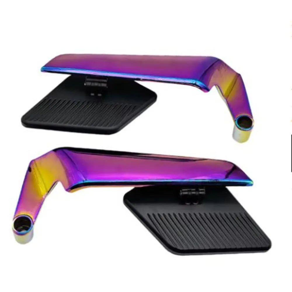 General Motorcycle Windshield Adjuster - 360° Rotating Rearview Mirror Cruiser, ATV, Scooter (Aerodynamic Aluminum Alloy) - PCWLDASHRES