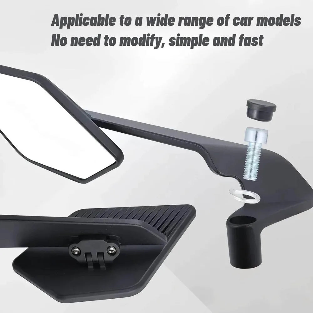 General Motorcycle Windshield Adjuster - 360° Rotating Rearview Mirror Cruiser, ATV, Scooter (Aerodynamic Aluminum Alloy) - PCWLDASHRES