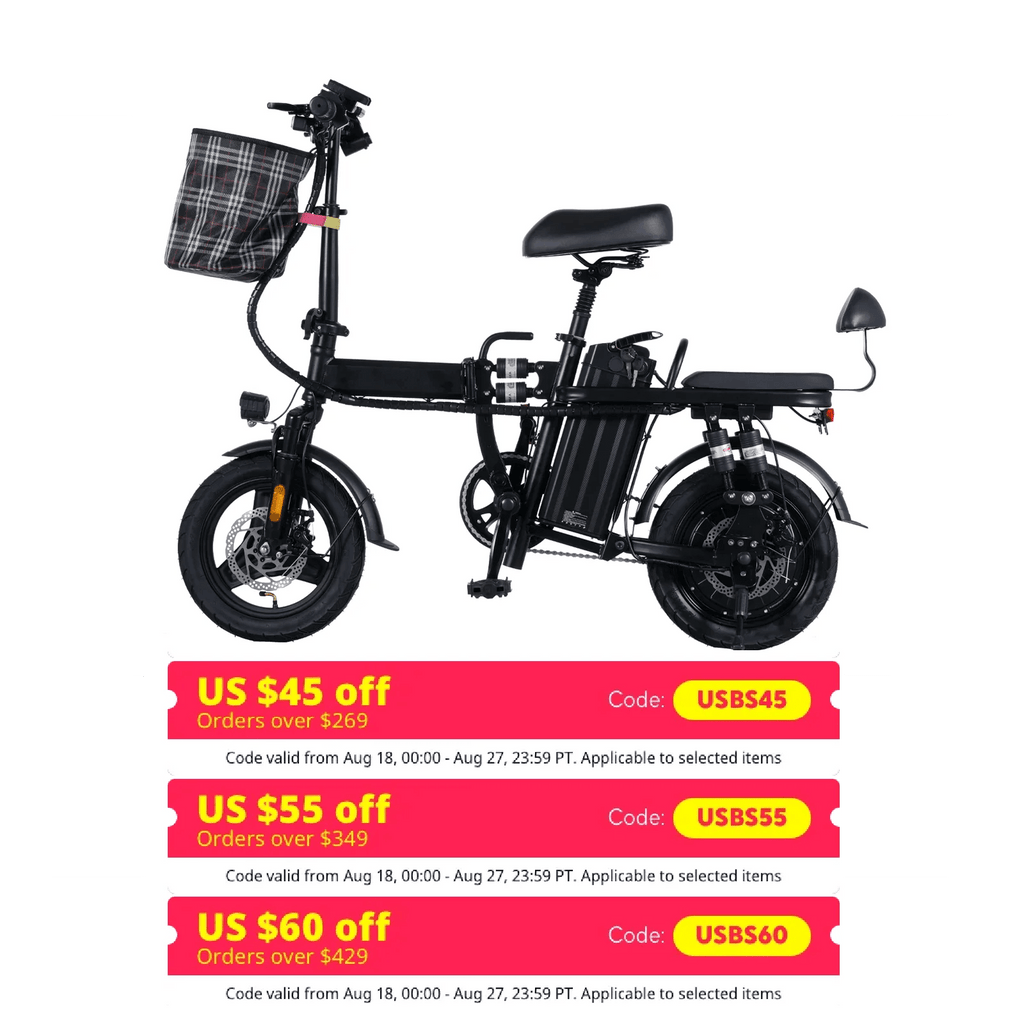 GLEERIDE A9 14" Mini Folding Electric Bike 500W Motor 48V 15Ah Battery - PCWLDASHRES