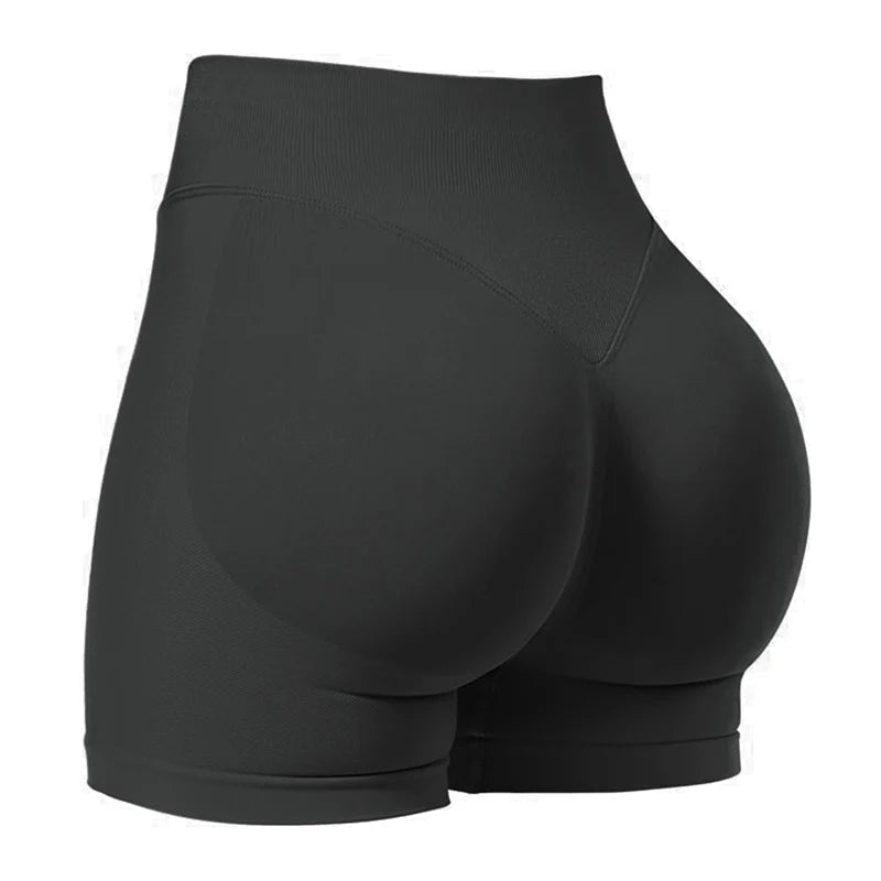 Gym Shorts Women Fitness Sports Biker Shorts 4.5" Low Ribbed Band Yoga Shorts Workout Scrunch Butt Seamless Leggings - PCWLDASHRES