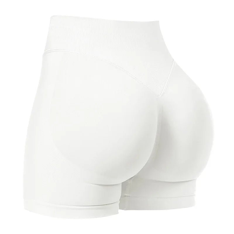 Gym Shorts Women Fitness Sports Biker Shorts 4.5" Low Ribbed Band Yoga Shorts Workout Scrunch Butt Seamless Leggings - PCWLDASHRES