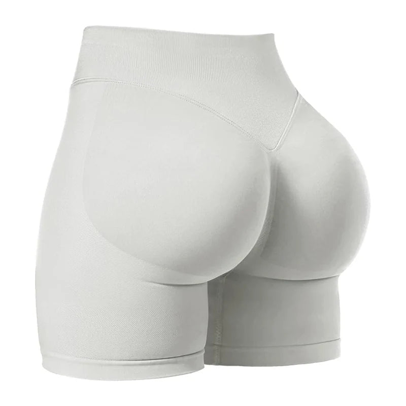 Gym Shorts Women Fitness Sports Biker Shorts 4.5" Low Ribbed Band Yoga Shorts Workout Scrunch Butt Seamless Leggings - PCWLDASHRES