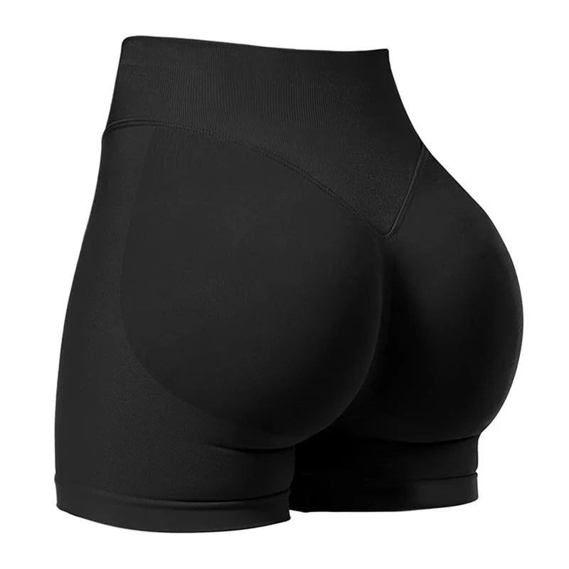 Gym Shorts Women Fitness Sports Biker Shorts 4.5" Low Ribbed Band Yoga Shorts Workout Scrunch Butt Seamless Leggings - PCWLDASHRES