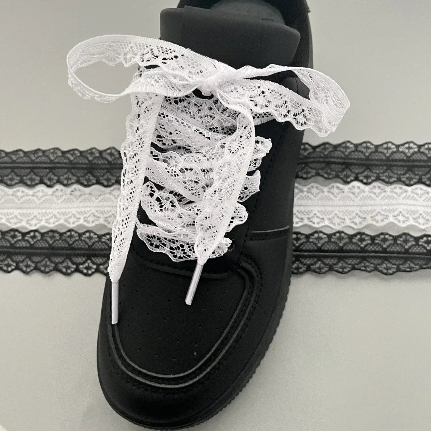 Hot Sale Lace Shoelaces for Women Casual Shoes 2.9CM Width Flat Shoelace for Sneakers Black White Shoe Laces Accessorices - PCWLDASHRES