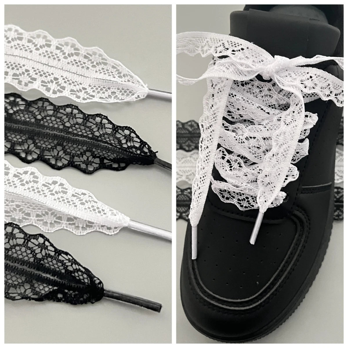 Hot Sale Lace Shoelaces for Women Casual Shoes 2.9CM Width Flat Shoelace for Sneakers Black White Shoe Laces Accessorices - PCWLDASHRES