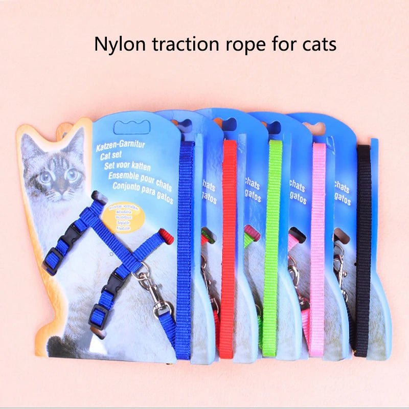 Hot - selling cat chest strap simple design traction rope high - quality nylon material sturdy and durable pet supplies - PCWLDASHRES