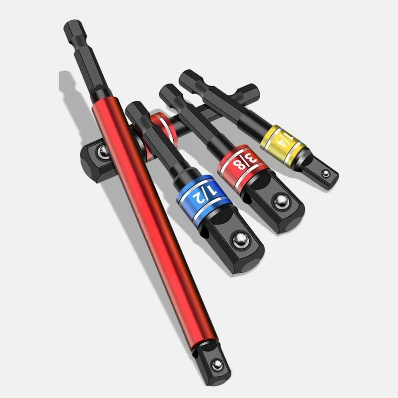 Impact Driver Socket Extension Adapter Extended Converter Power Drill Hex To High Speed Nut Male Square Wrench tools 1/4 3/8 1/2 - PCWLDASHRES