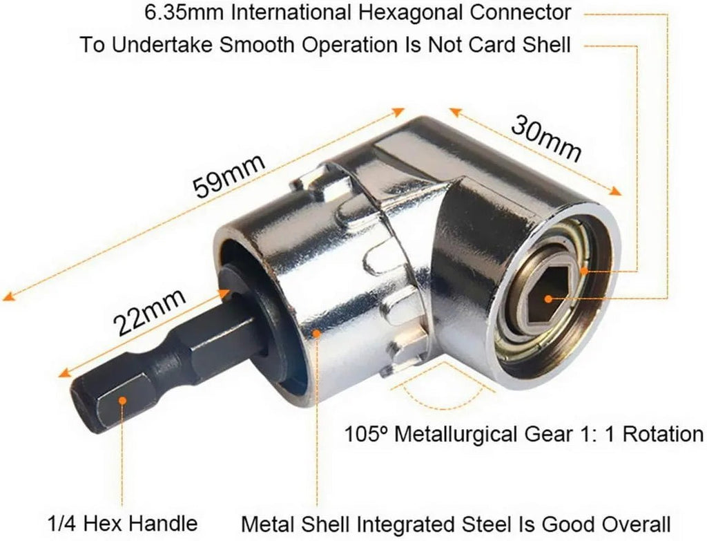 Impact Grade 105 Degree Angle Socket Adapter Power Hand Tool Part Driver Extension Set Screwdriver Holder Drill Nut Attachment - PCWLDASHRES