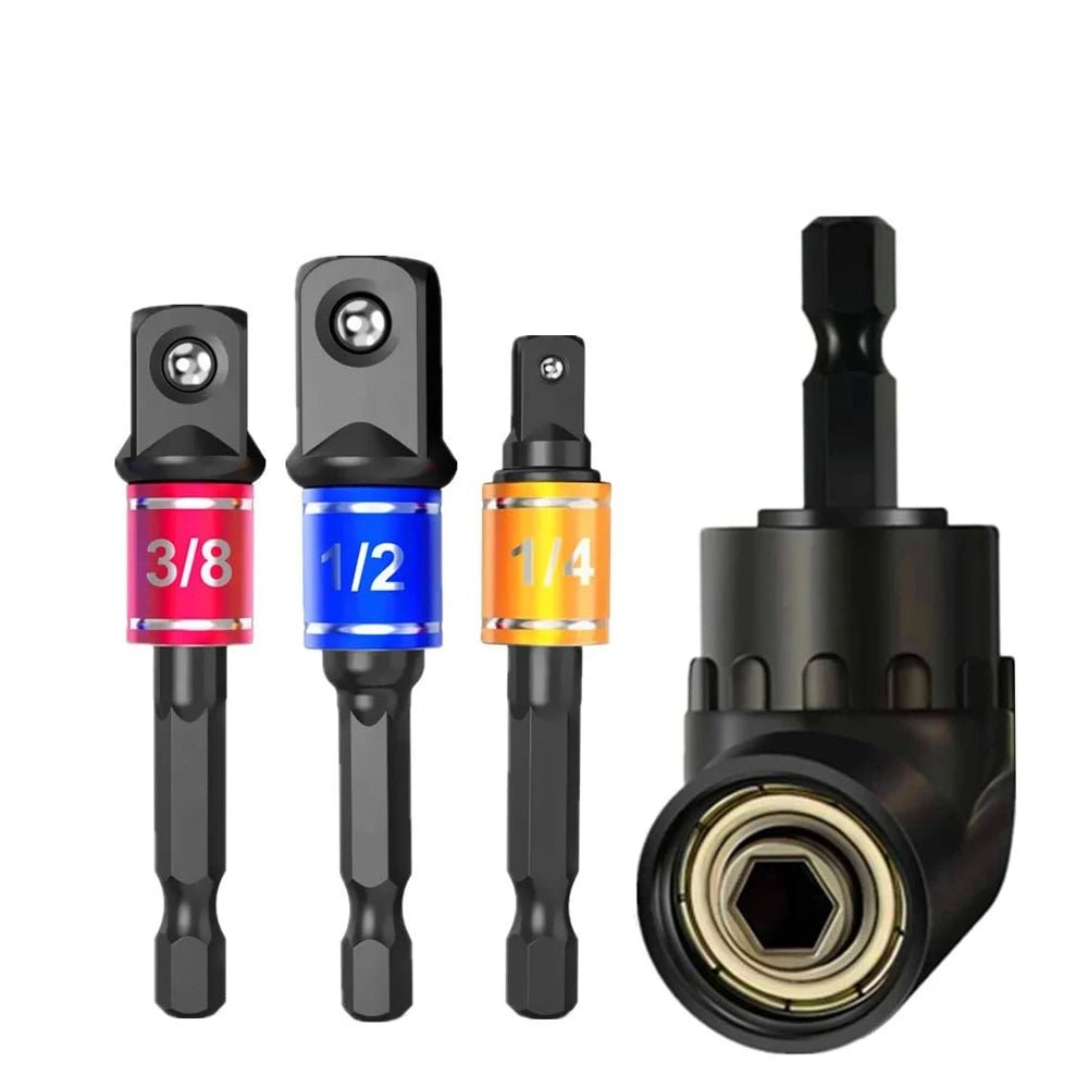 Impact Grade 105 Degree Angle Socket Adapter Power Hand Tool Part Driver Extension Set Screwdriver Holder Drill Nut Attachment - PCWLDASHRES