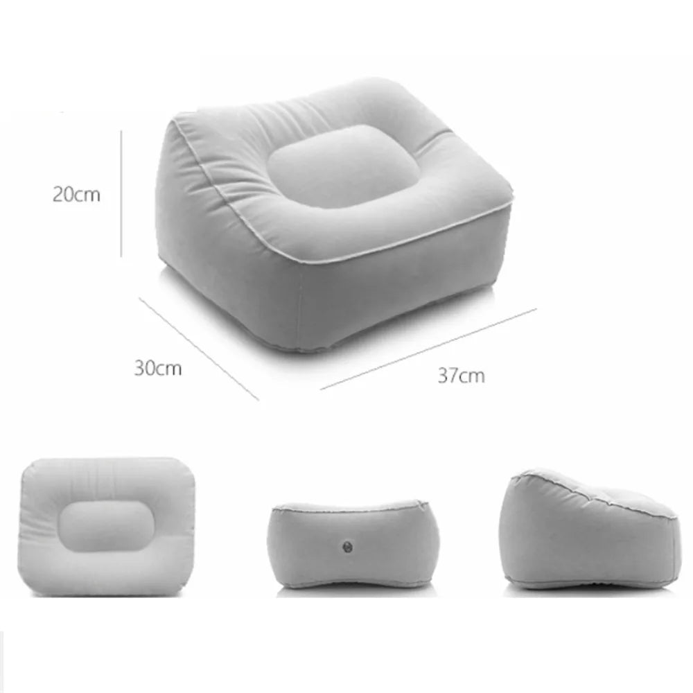 Inflatable Soft Footrest Pillow PVC Inflatable Foot Rest Pillow Cushion Air Travel Office Home Leg Up Relaxing Feet Almohada - PCWLDASHRES