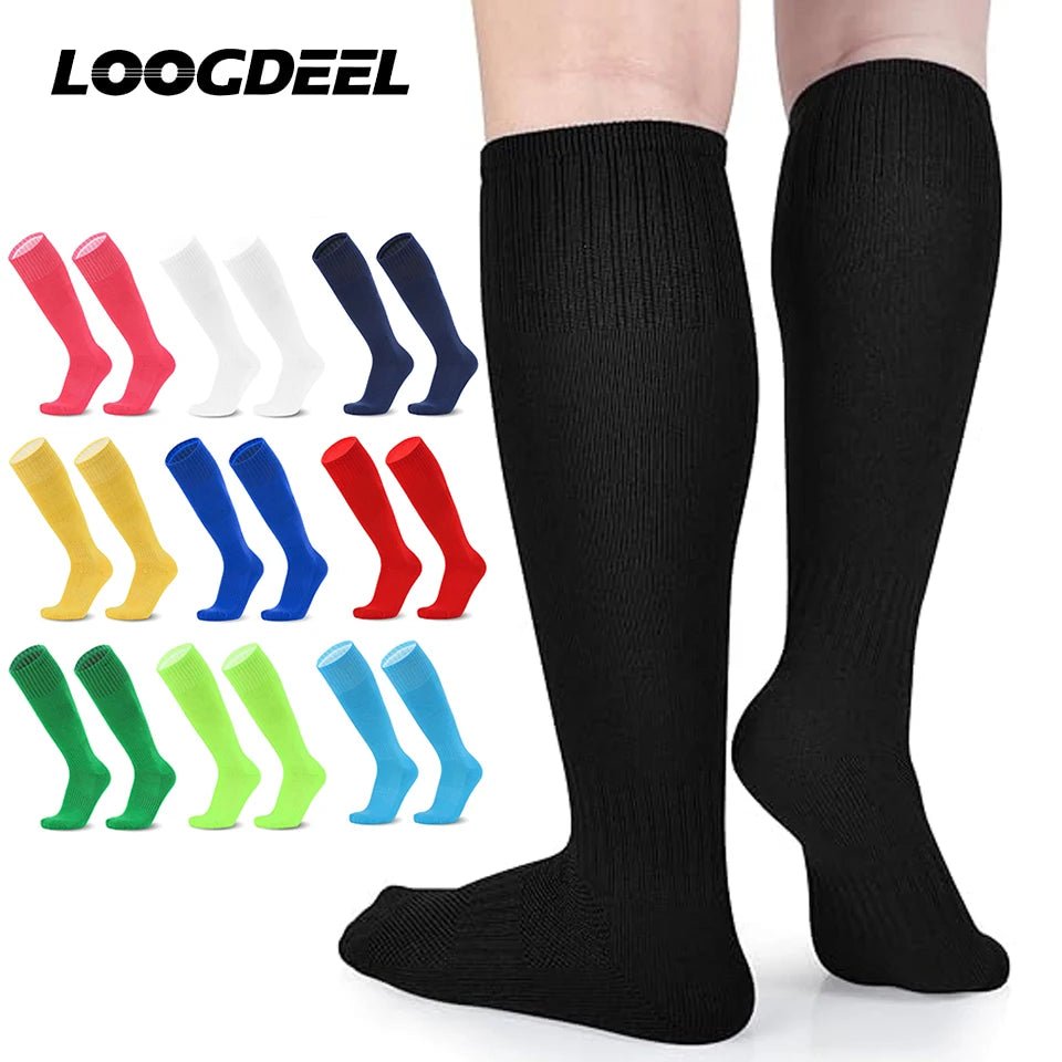 Loogdeel 1Pair EU30 - 44 Football Sports Socks Long Knee Cotton Kids Basketball Stockings Soccer Baseball Adults Children Socks - PCWLDASHRES