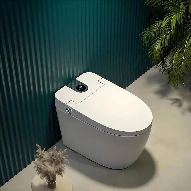 Luxury Floor Standing White Ceramic Smart Toilet Electric Bidet Smart Automatic Toilet with Remote Control - PCWLDASHRES