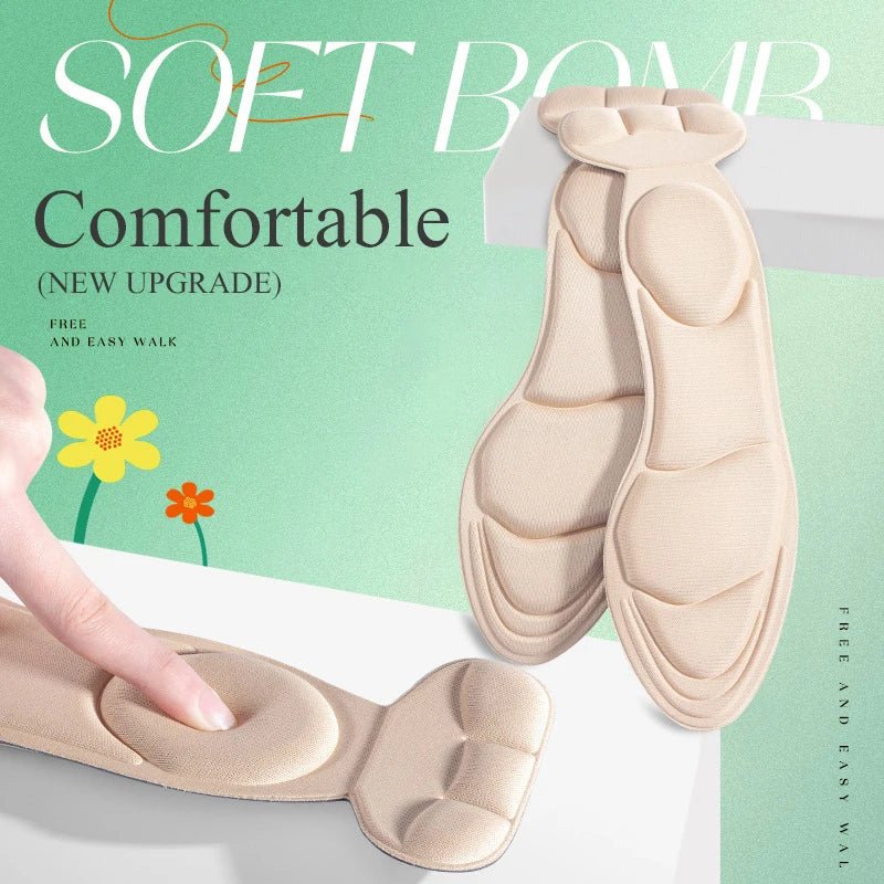 Memory Foam Insoles Women High - heel Shoes Insoles Anti - slip Cutable Insole Comfort Breathable Heel Protection Massage Shoe Pads - PCWLDASHRES