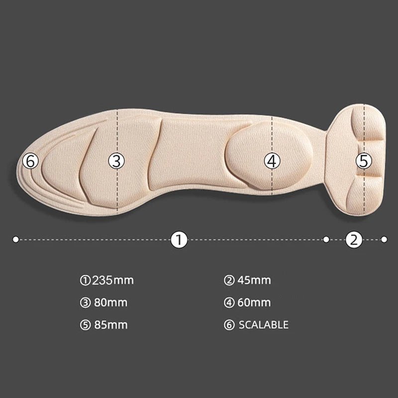 Memory Foam Insoles Women High - heel Shoes Insoles Anti - slip Cutable Insole Comfort Breathable Heel Protection Massage Shoe Pads - PCWLDASHRES