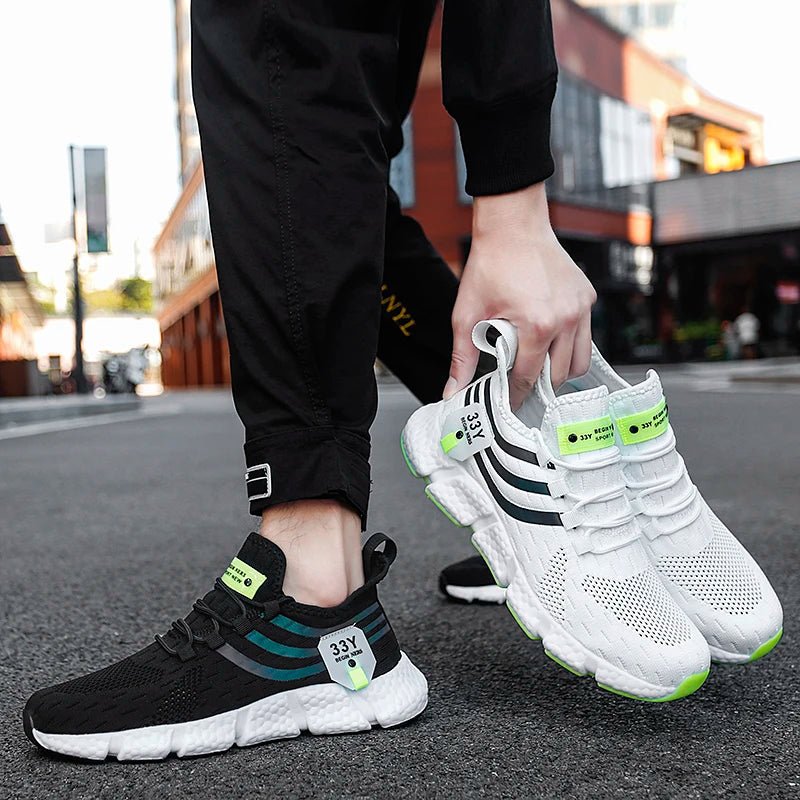 Men Casual Sport Shoes Breathable Lightweight Sneakers Outdoor Mesh Black Running Shoes Athletic Jogging Tenis Walking Shoes - PCWLDASHRES