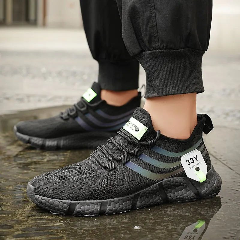 Men Casual Sport Shoes Breathable Lightweight Sneakers Outdoor Mesh Black Running Shoes Athletic Jogging Tenis Walking Shoes - PCWLDASHRES