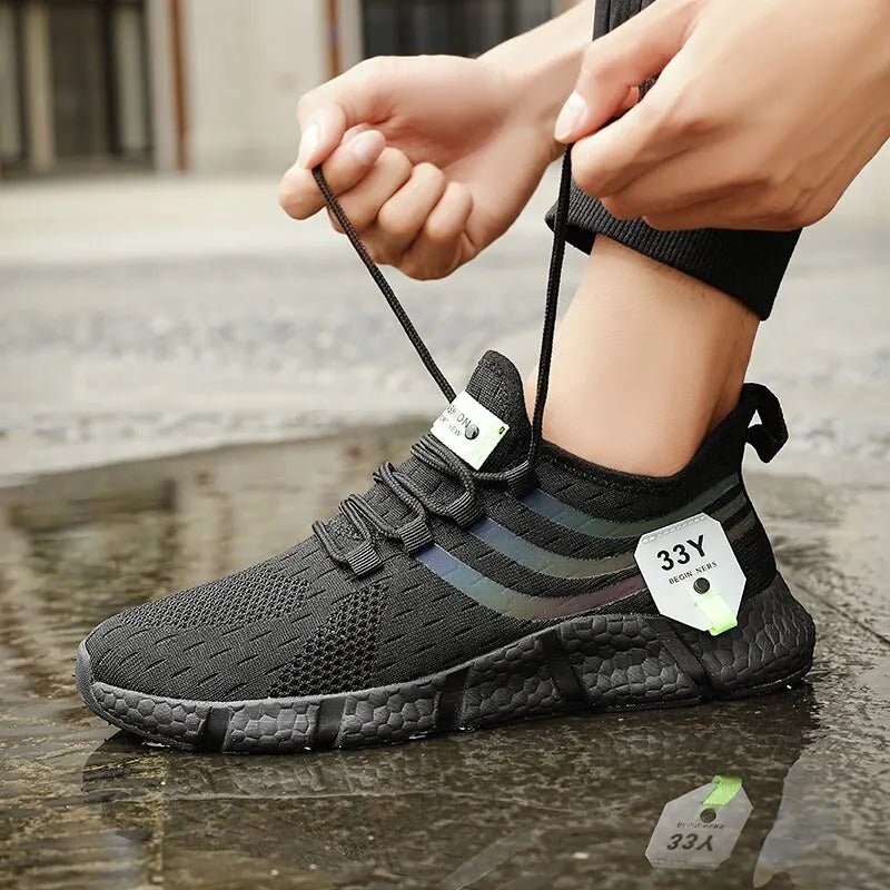 Men Casual Sport Shoes Breathable Lightweight Sneakers Outdoor Mesh Black Running Shoes Athletic Jogging Tenis Walking Shoes - PCWLDASHRES