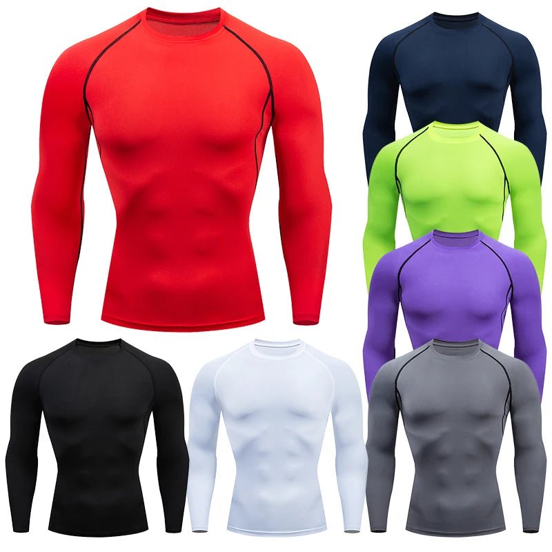 Men Sport T Shirt Fitness Running Shirt Quick Dry Long Sleeve Compression Tops Tee Workout Training Sport Gym Shirt Rashgard Men - PCWLDASHRES