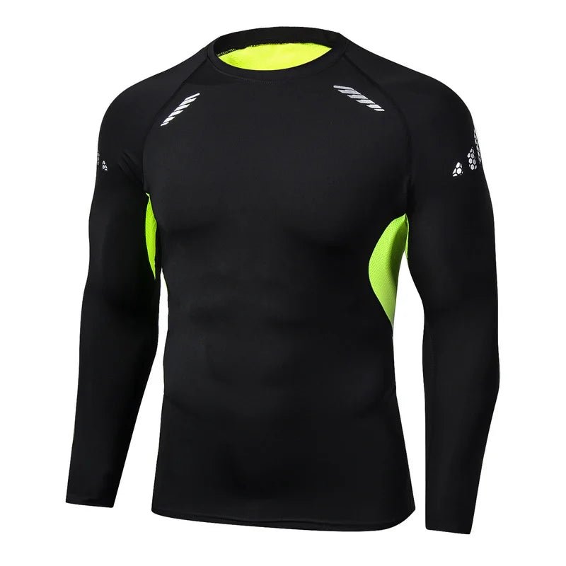 Men Sport T Shirt Fitness Running Shirt Quick Dry Long Sleeve Compression Tops Tee Workout Training Sport Gym Shirt Rashgard Men - PCWLDASHRES