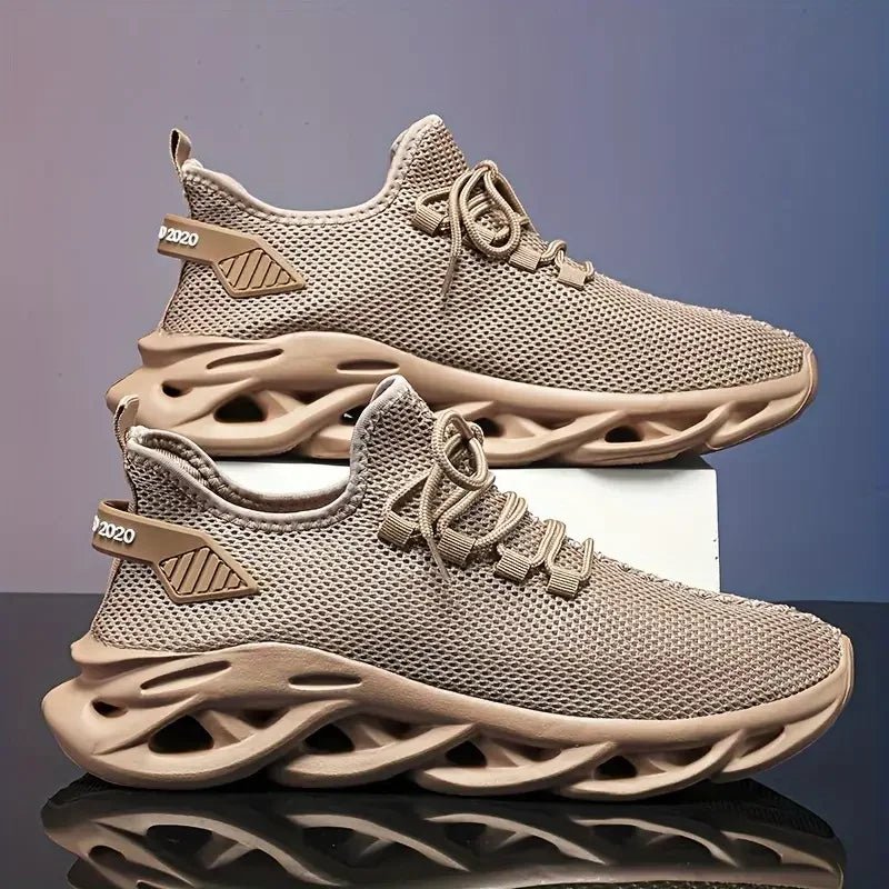 Men Sports Running Black Jogging Shoes Casual Sneakers Brown Outdoor Breathable Mesh Women Light Shock - absorption Black Tennis - PCWLDASHRES