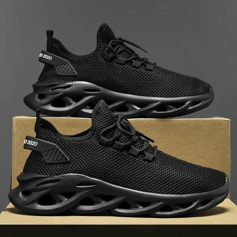 Men Sports Running Black Jogging Shoes Casual Sneakers Brown Outdoor Breathable Mesh Women Light Shock - absorption Black Tennis - PCWLDASHRES