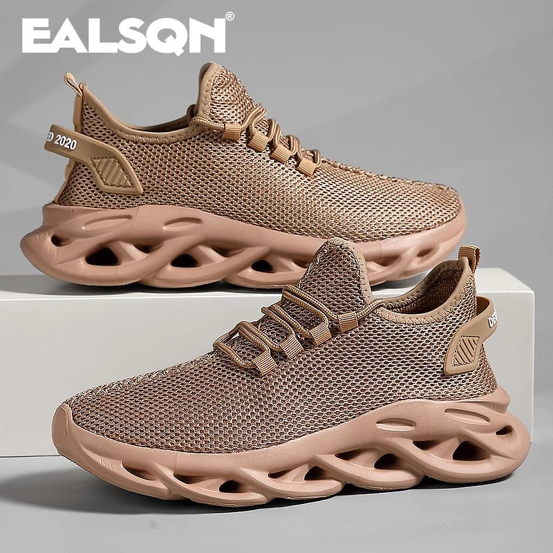 Men Sports Running Black Jogging Shoes Casual Sneakers Brown Outdoor Breathable Mesh Women Light Shock - absorption Black Tennis - PCWLDASHRES