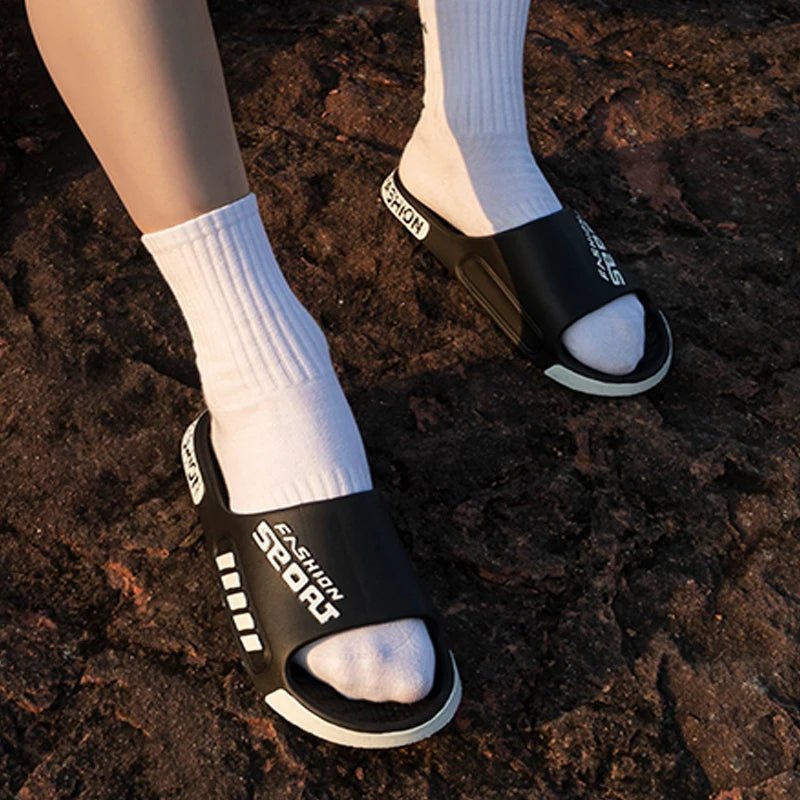 Men Women Outdoor Soft EVA Slippers Thick Bottom Couple Summer Home Sandal Anti - Slip Indoor Casual Bathroom Shower Flip Flops - PCWLDASHRES