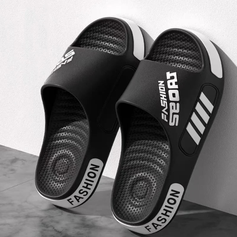 Men Women Outdoor Soft EVA Slippers Thick Bottom Couple Summer Home Sandal Anti - Slip Indoor Casual Bathroom Shower Flip Flops - PCWLDASHRES