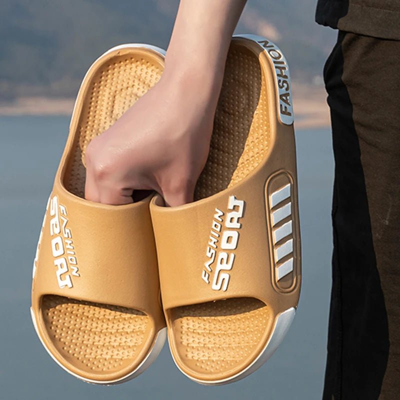 Men Women Outdoor Soft EVA Slippers Thick Bottom Couple Summer Home Sandal Anti - Slip Indoor Casual Bathroom Shower Flip Flops - PCWLDASHRES