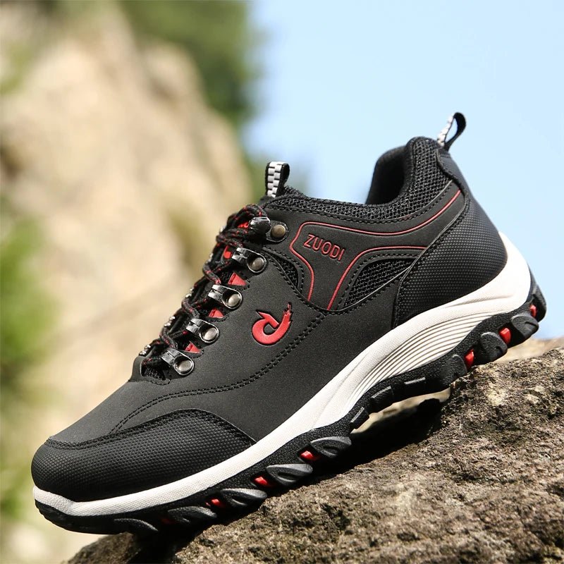 Men's Hiking Shoes Waterproof Leather Outdoor PU Shoes Wear - resistant Men Trekking Walking Hunting Tactical Sneakers - PCWLDASHRES
