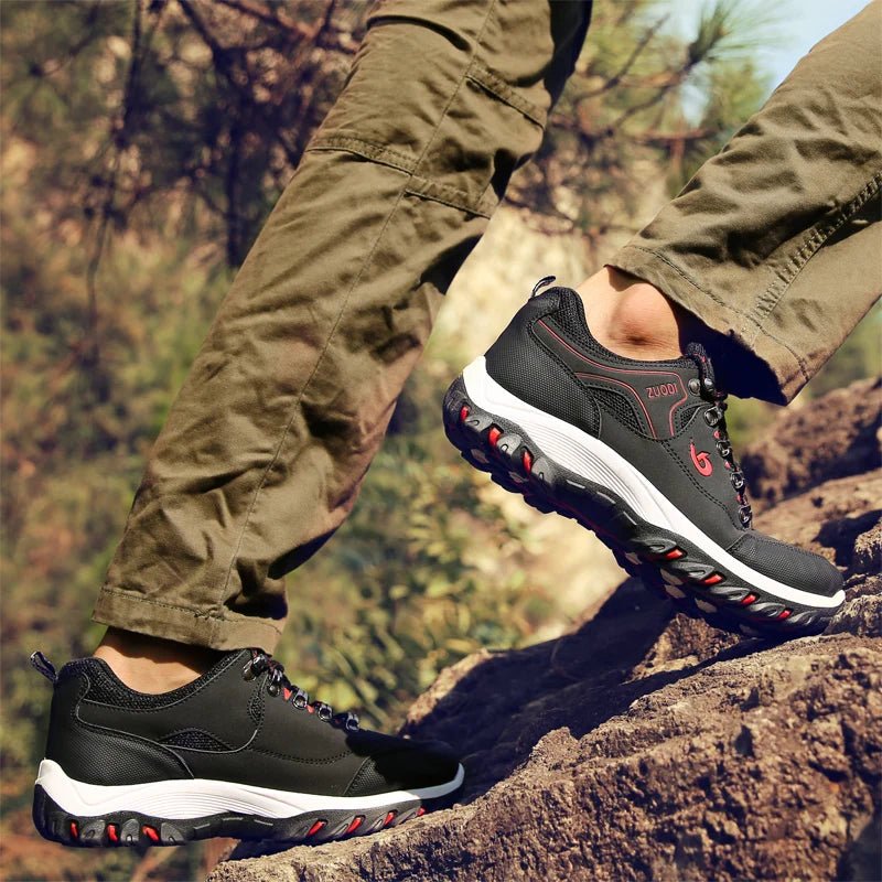 Men's Hiking Shoes Waterproof Leather Outdoor PU Shoes Wear - resistant Men Trekking Walking Hunting Tactical Sneakers - PCWLDASHRES
