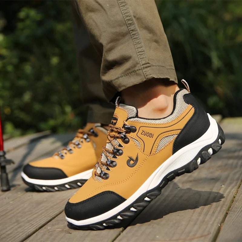 Men's Hiking Shoes Waterproof Leather Outdoor PU Shoes Wear - resistant Men Trekking Walking Hunting Tactical Sneakers - PCWLDASHRES