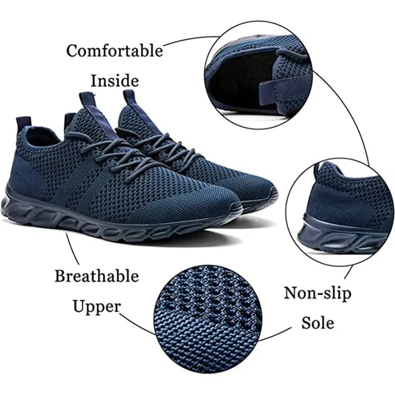 Men's shoes Four Seasons new plus size Flying weaving Lightweight Breathable Casual Sports Shoes Soft Sole Outdoor Running Shoes - PCWLDASHRES