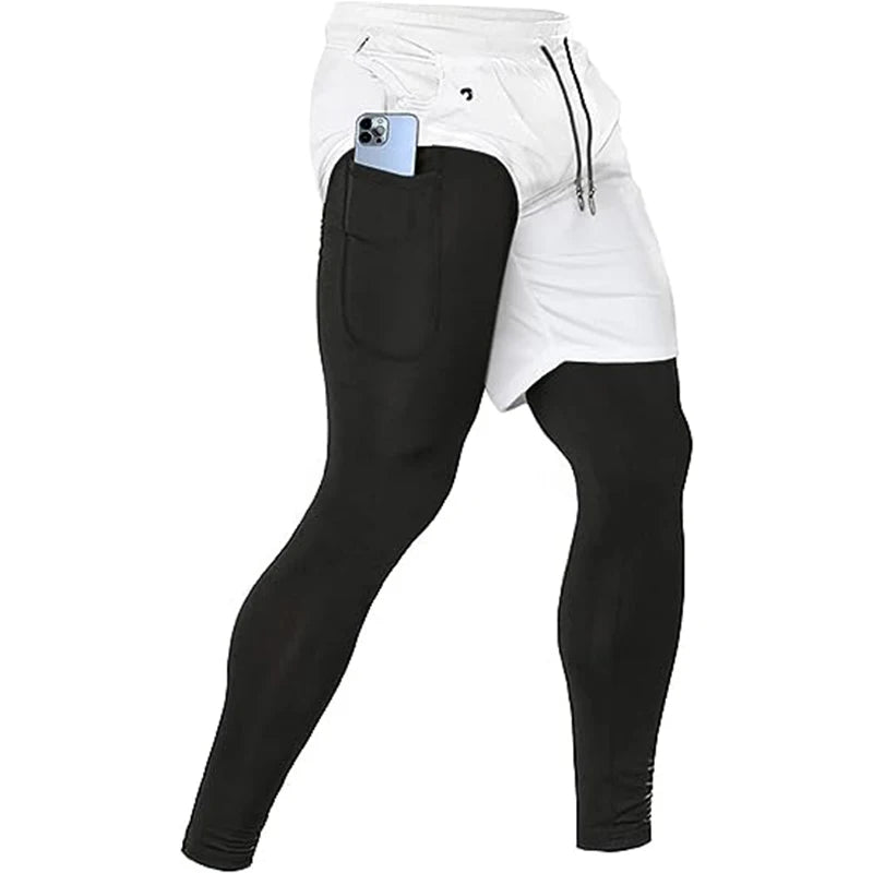 Men's Sport Pants 2 in1 Training Athletic Tracksuits Sportswear Workout Male Jogging Trousers Gym Fitness Running Pants Men - PCWLDASHRES